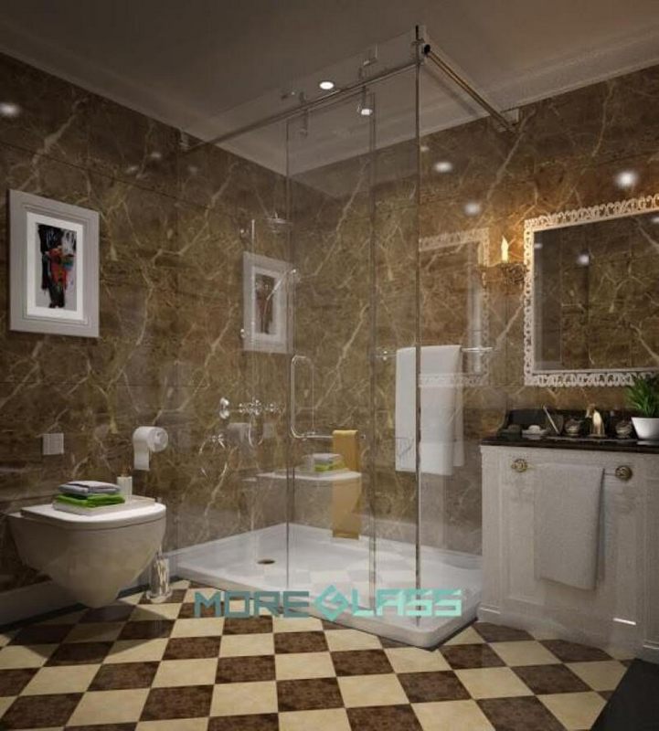 Lắp đặt vách kính phòng tắm đứng cửa lùa sang trọng cho biệt thự, nhà phố.